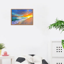 Lade das Bild in den Galerie-Viewer, Strand in untergehender Sonne - volle Diamant-Malerei - 30x40cm