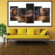 Lade das Bild in den Galerie-Viewer, Rotwein 5 - Bilder - voller runder Diamant - 95x45cm