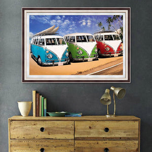 Bus - volldiamante Malerei - 40x30cm