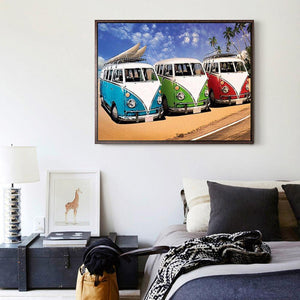 Bus - volldiamante Malerei - 40x30cm