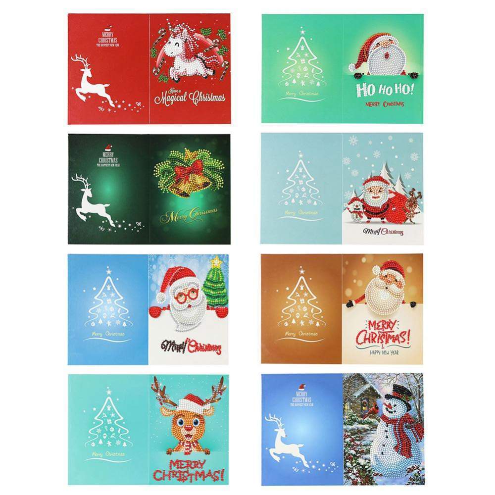 Christmas Greeting Cards DIY 5D Diamond Painting Set Xmas Gift 