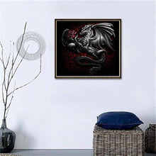 Lade das Bild in den Galerie-Viewer, Drache - voller runder Diamant - 30x35cm
