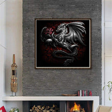 Lade das Bild in den Galerie-Viewer, Drache - voller runder Diamant - 30x35cm