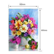 Lade das Bild in den Galerie-Viewer, Farbige Blume - voller runder Diamant - 40x30cm