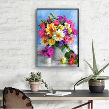 Lade das Bild in den Galerie-Viewer, Farbige Blume - voller runder Diamant - 40x30cm