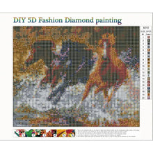Lade das Bild in den Galerie-Viewer, Pferd - voller runder Diamant - 30x25cm