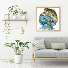 Lade das Bild in den Galerie-Viewer, Fisch - voller runder Diamant - 35x35cm