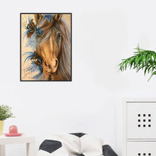 Lade das Bild in den Galerie-Viewer, Pferdekopf - voller runder Diamant - 40x30cm