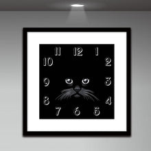 Lade das Bild in den Galerie-Viewer, Uhr Katze - volle Diamant-Malerei - 30x30cm