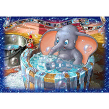 Lade das Bild in den Galerie-Viewer, Badeelefant - voller runder Diamant - 40x30cm