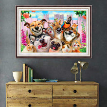 Lade das Bild in den Galerie-Viewer, Hunde - voller runder Diamant - 40x30cm