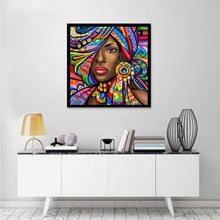 Lade das Bild in den Galerie-Viewer, Graffiti Frau - voller runder Diamant - 30x30cm