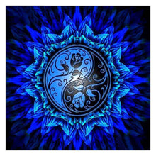 Lade das Bild in den Galerie-Viewer, Blaue Rose - voller runder Diamant - 30x30cm