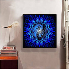Lade das Bild in den Galerie-Viewer, Blaue Rose - voller runder Diamant - 30x30cm