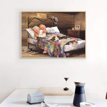 Lade das Bild in den Galerie-Viewer, Glückliches altes Paar - voller runder Diamant - 40x30cm