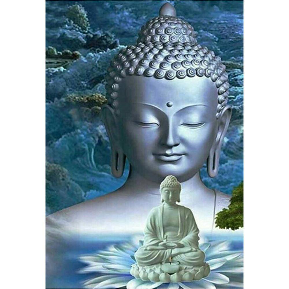 Buddha - voller runder Diamant - 40x30cm