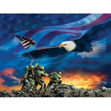 Lade das Bild in den Galerie-Viewer, Fliegender Adler - voller runder Diamant - 40x30cm