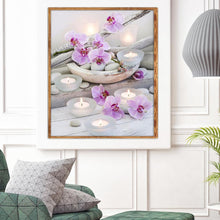 Lade das Bild in den Galerie-Viewer, Kerze Blume - voller quadratischer Diamant - 30x35cm