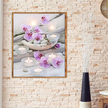 Lade das Bild in den Galerie-Viewer, Kerze Blume - voller quadratischer Diamant - 30x35cm