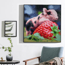 Lade das Bild in den Galerie-Viewer, Süßes Schwein - voller quadratischer Diamant - 30x30cm