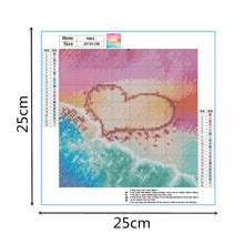 Lade das Bild in den Galerie-Viewer, Liebe Strand - voller quadratischer Diamant - 25x25cm