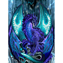 Lade das Bild in den Galerie-Viewer, Drache - voller quadratischer Diamant - 40x30cm