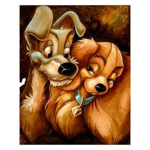 Hund - volle Diamant-Malerei - 30x25cm