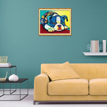 Lade das Bild in den Galerie-Viewer, Hund - voller runder Diamant - 30x25cm