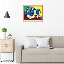 Lade das Bild in den Galerie-Viewer, Hund - voller runder Diamant - 30x25cm