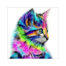 Lade das Bild in den Galerie-Viewer, Farbe Katze - voller quadratischer Diamant - 25x25cm