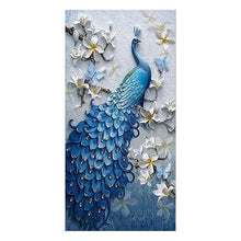 Lade das Bild in den Galerie-Viewer, Pfau - voller runder Diamant - 50x95cm