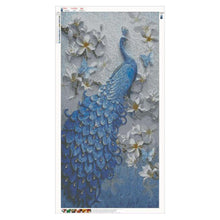Lade das Bild in den Galerie-Viewer, Pfau - voller runder Diamant - 50x95cm