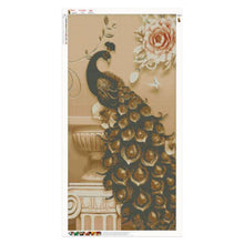 Lade das Bild in den Galerie-Viewer, Pfau - voller runder Diamant - 50x95cm