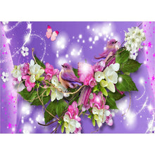Lade das Bild in den Galerie-Viewer, Blumen Vogel - volle Diamant-Malerei - 40x30cm