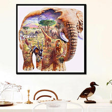 Lade das Bild in den Galerie-Viewer, Elefant - voller quadratischer Diamant - 30x30cm