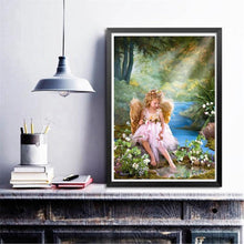 Lade das Bild in den Galerie-Viewer, Mädchen Engel - voller runder Diamant - 25x30cm