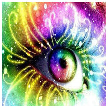 Lade das Bild in den Galerie-Viewer, Buntes Auge - voller runder Diamant - 30x30cm