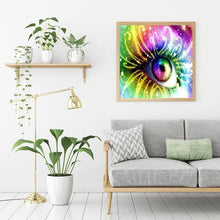 Lade das Bild in den Galerie-Viewer, Buntes Auge - voller runder Diamant - 30x30cm