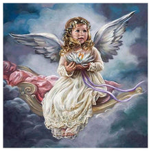 Lade das Bild in den Galerie-Viewer, Baby-Engel - voller runder Diamant - 30x30cm