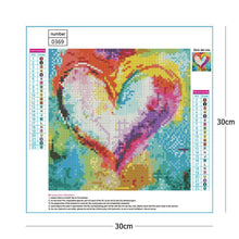 Lade das Bild in den Galerie-Viewer, Herz - voller runder Diamant - 30x30cm