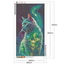 Lade das Bild in den Galerie-Viewer, Sternenhimmel Smoke Cat-Vollbild Diamond Painting-40x70cm