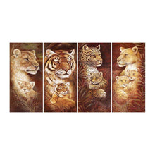 Lade das Bild in den Galerie-Viewer, 4pcs Tiger - voller quadratischer Diamant - 80x40cm