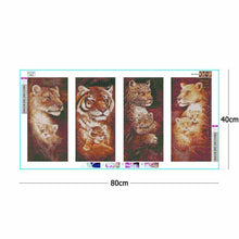 Lade das Bild in den Galerie-Viewer, 4pcs Tiger - voller quadratischer Diamant - 80x40cm