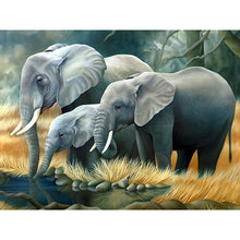Lade das Bild in den Galerie-Viewer, Elefanten-Familie - volle Diamant-Malerei - 40x30cm
