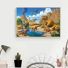 Lade das Bild in den Galerie-Viewer, Dinosaurier Himmel - voller runder Diamant - 40x30cm