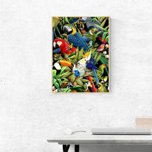 Lade das Bild in den Galerie-Viewer, Farbe Papageien - voller runder Diamant - 30x40cm