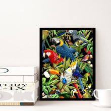 Lade das Bild in den Galerie-Viewer, Farbe Papageien - voller runder Diamant - 30x40cm