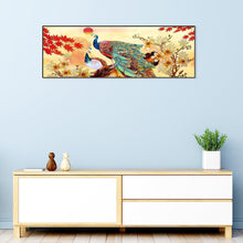 Lade das Bild in den Galerie-Viewer, Zwei Pfauen - volle Runde Diamant-Malerei - 80x30cm