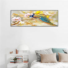 Lade das Bild in den Galerie-Viewer, Gelbe Pfau - volle Runde Diamant-Malerei - 80x30cm