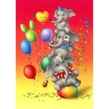 Lade das Bild in den Galerie-Viewer, Elefant - voller runder Diamant - 30x40cm